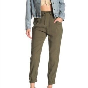 Anthropologie Elodie high waist joggers green sz S